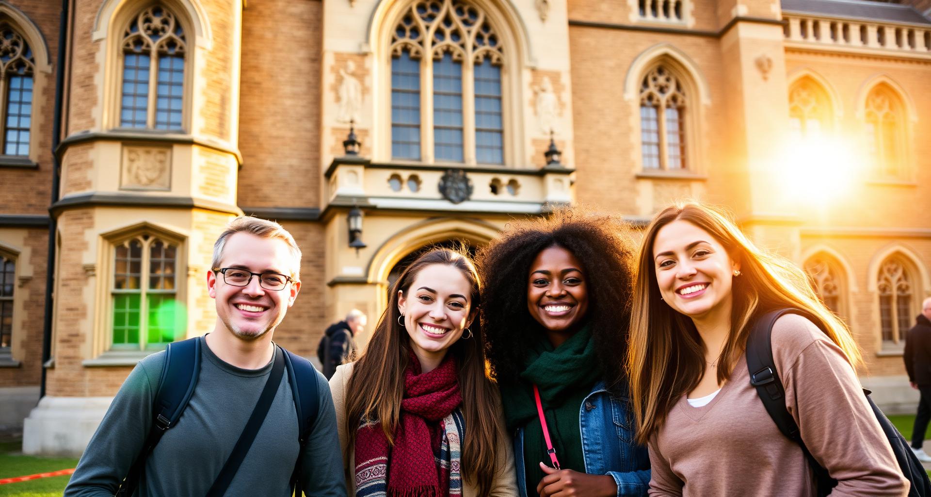 Students at a UK university campus